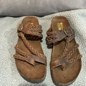 White Mountain Footbeds Leather Sandals New